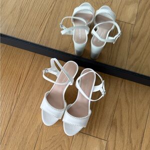 Stuart Weitzman White Heeled Sandals
